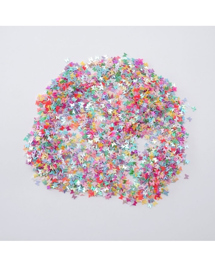 Mini Kelebek Renkli Pul Paketi - 5 gram - Epoksi Süsleme Pulu - 5mm