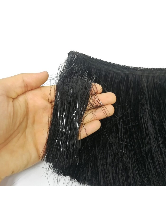 1 Metre - Simli Saçak 20 cm - Siyah