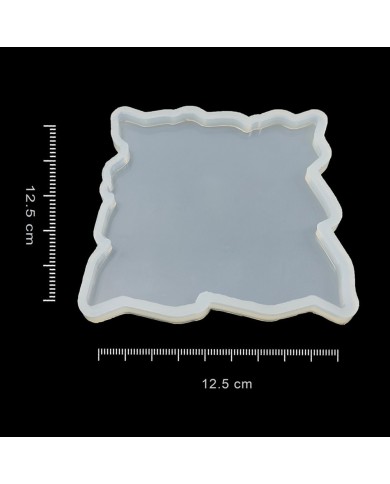 Bardak Altı Reçine Epoksi Kalıp 5 Adet - Dalgalı Kare Model - B7