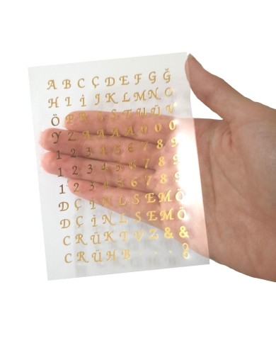 Epoksi Asetat Harf -Gold - 5 Adet