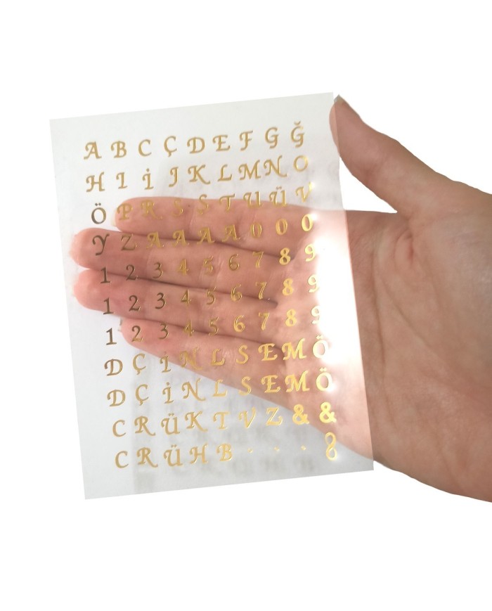 Epoksi Asetat Harf -Gold - 5 Adet