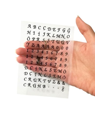 Epoksi Asetat Harf - Siyah - 5 Adet