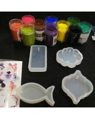 Anahtarlık ve Takı Reçine Epoksi Seti - Boya Seçmeli - A04