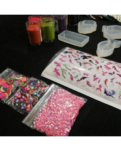 Anahtarlık ve Takı Reçine Epoksi Seti - Boya Seçmeli - A04