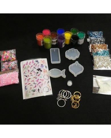 Anahtarlık ve Takı Reçine Epoksi Seti - Boya Seçmeli - A04