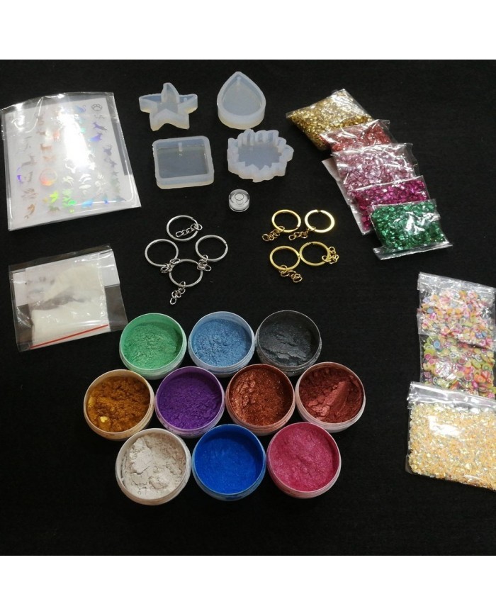 Anahtarlık ve Takı Reçine Epoksi Seti - Boya Seçmeli - A07