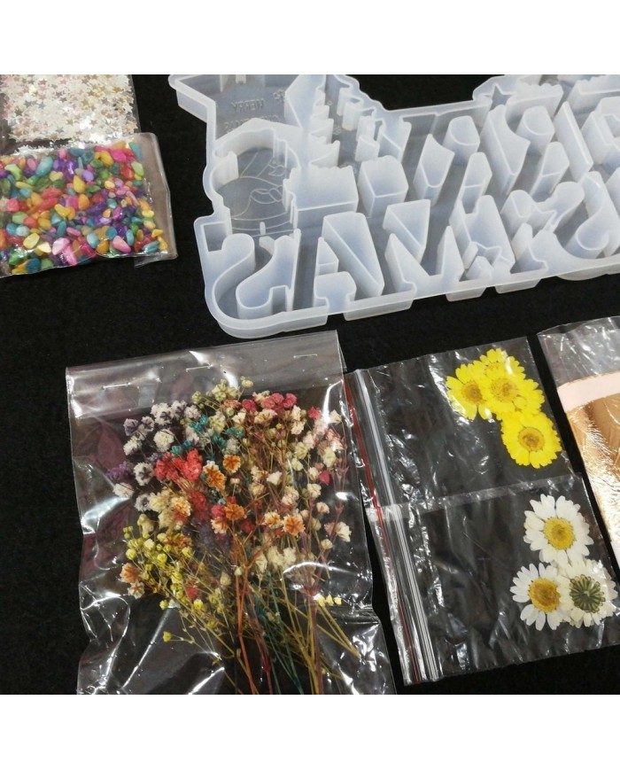 Yılbaşı Merry Chrıstmas Reçine Epoksi Seti - Boya Seçmeli - A132