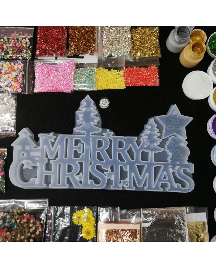 Yılbaşı Merry Chrıstmas Reçine Epoksi Seti - Boya Seçmeli - A132