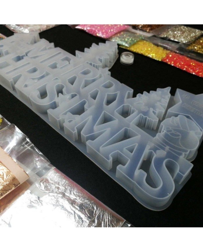 Yılbaşı Merry Chrıstmas Reçine Epoksi Seti - Boya Seçmeli - A132