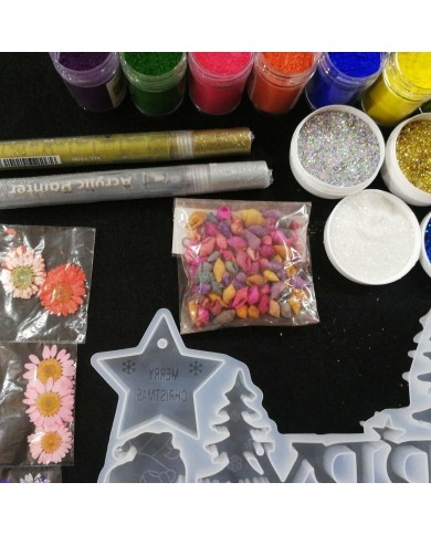 Yılbaşı Merry Chrıstmas Reçine Epoksi Seti - Boya Seçmeli - A133
