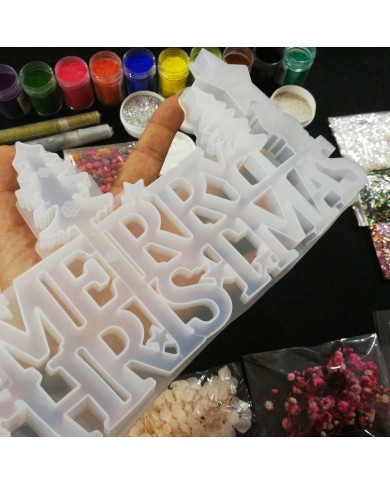 Yılbaşı Merry Chrıstmas Reçine Epoksi Seti - Boya Seçmeli - A133