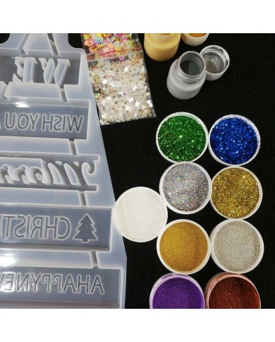 Yılbaşı Merry Chrıstmas Reçine Epoksi Seti - Boya Seçmeli - A134