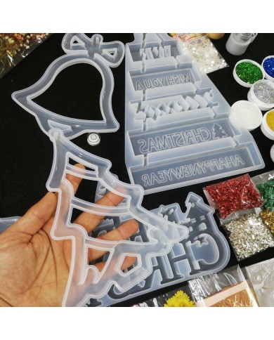 Yılbaşı Merry Chrıstmas Reçine Epoksi Seti - Boya Seçmeli - A134