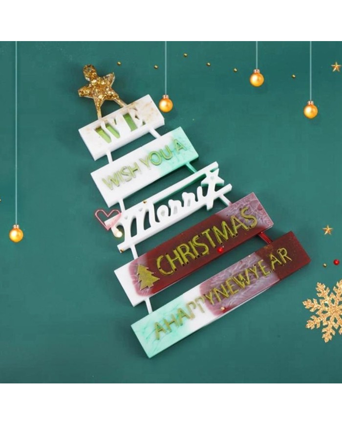Yılbaşı Merry Chrıstmas Reçine Epoksi Seti - Boya Seçmeli - A134