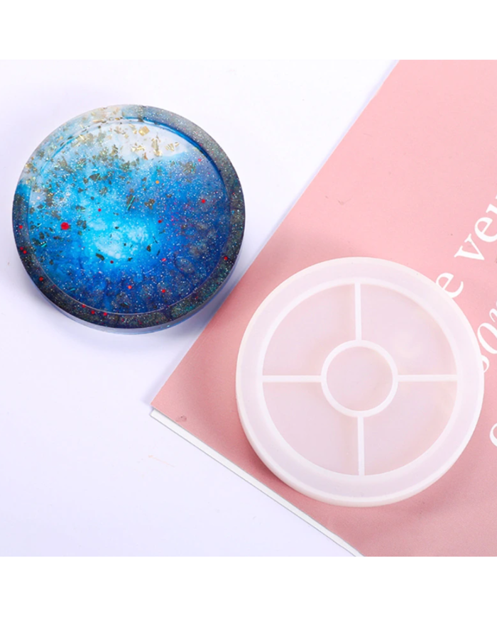 Yuvarlak Bardak Altı Reçine Epoksi, Mum, Sabun ve Beton Kalıbı - Kod: 19