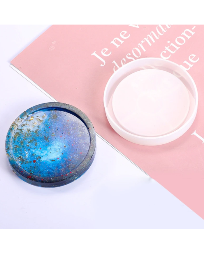 Yuvarlak Bardak Altı Reçine Epoksi, Mum, Sabun ve Beton Kalıbı - Kod: 19