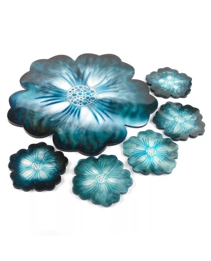 Epoksi Reçine Silikon Kalıp Seti - DesenliÇiçek Seti -Kod:280-281