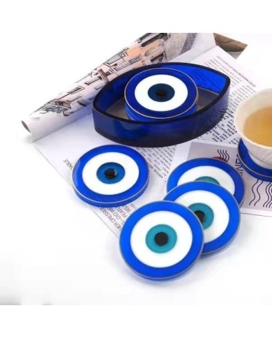 Nazar Değmesin Muhabbete Bardak Altı Stant Epoksi Reçine Silikon Kalıp Set -Kod:1010