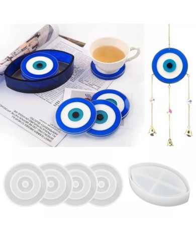 Bardak Altı Nazar Değmesin Muhabbete Epoksi Reçine Silikon Kalıp-Kod:1010-B