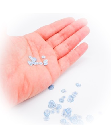 5D Mavi Renkli Mini Çiçek