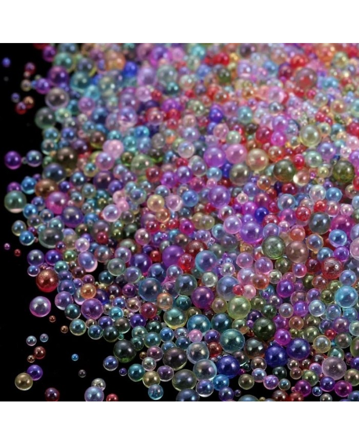 Beyaz Uçan Baloncuk Cam Boncuk Deliksiz 10 Gr