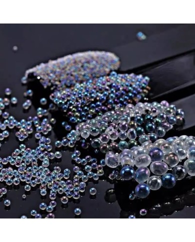 Beyaz Uçan Baloncuk Cam Boncuk Deliksiz 10 Gr