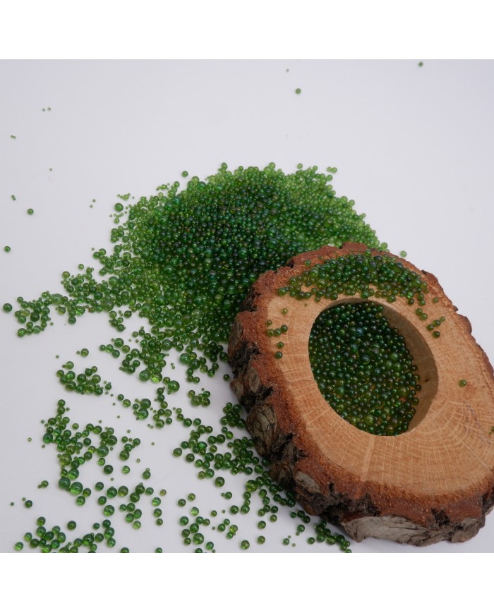 Yeşil Uçan Baloncuk Cam Boncuk Deliksiz 10 Gr