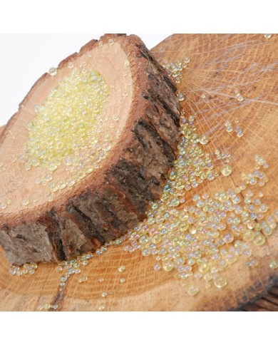 Açık Sarı Uçan Baloncuk Cam Boncuk Deliksiz 10 Gr