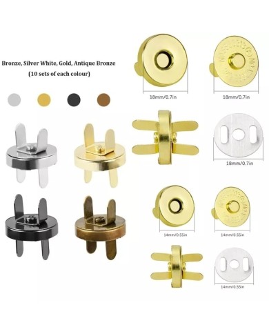 Mıknatıslı Çıt Çıt Gold-Nikel 1 Adet