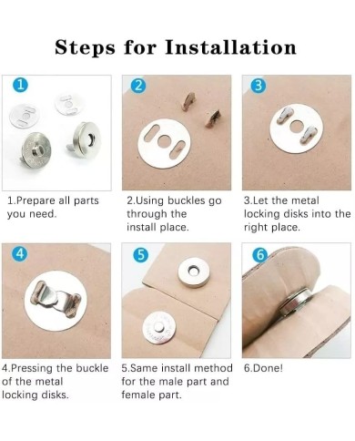 Mıknatıslı Çıt Çıt Gold-Nikel 1 Adet