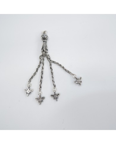 Tesbih İmameleri Püskül Kelebek Gümüş - 5 Adet