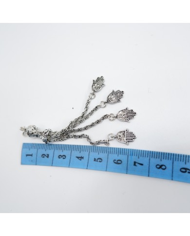 Fatma Ana Eli Tespih İmamesi Püskül Gümüş - 5 Adet