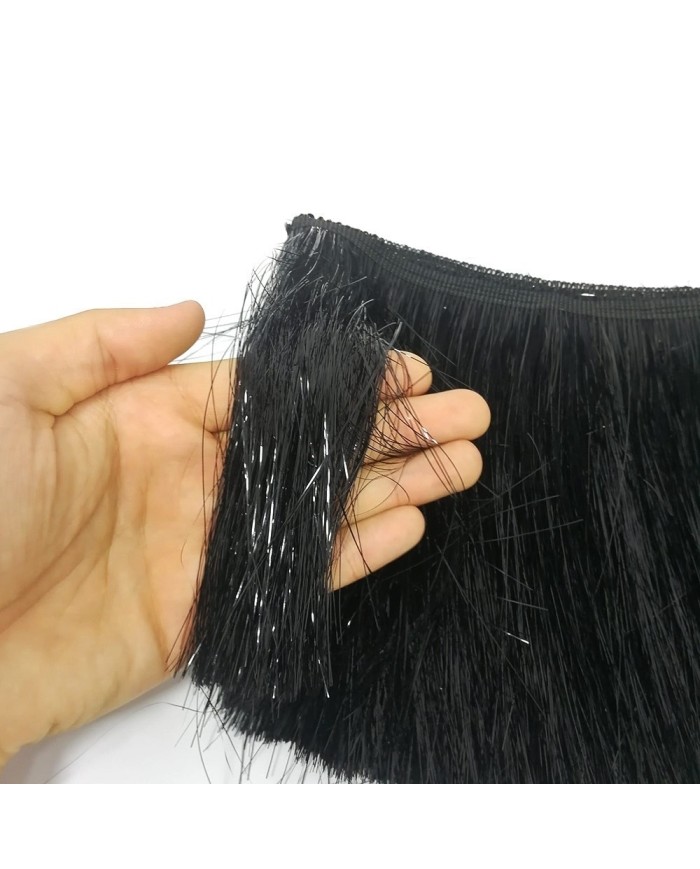 10 Metre - Simli Saçak 20 cm - Siyah