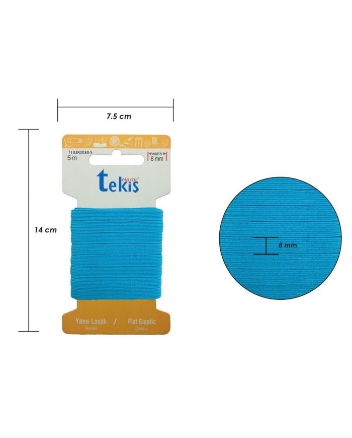 20mm Turkuaz Dokuma Lastik - 3 Metre
