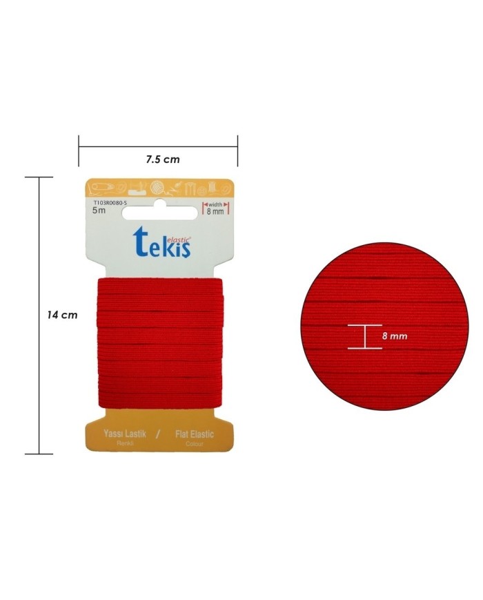 25mm Kırmızı Dokuma Lastik - 3 Metre