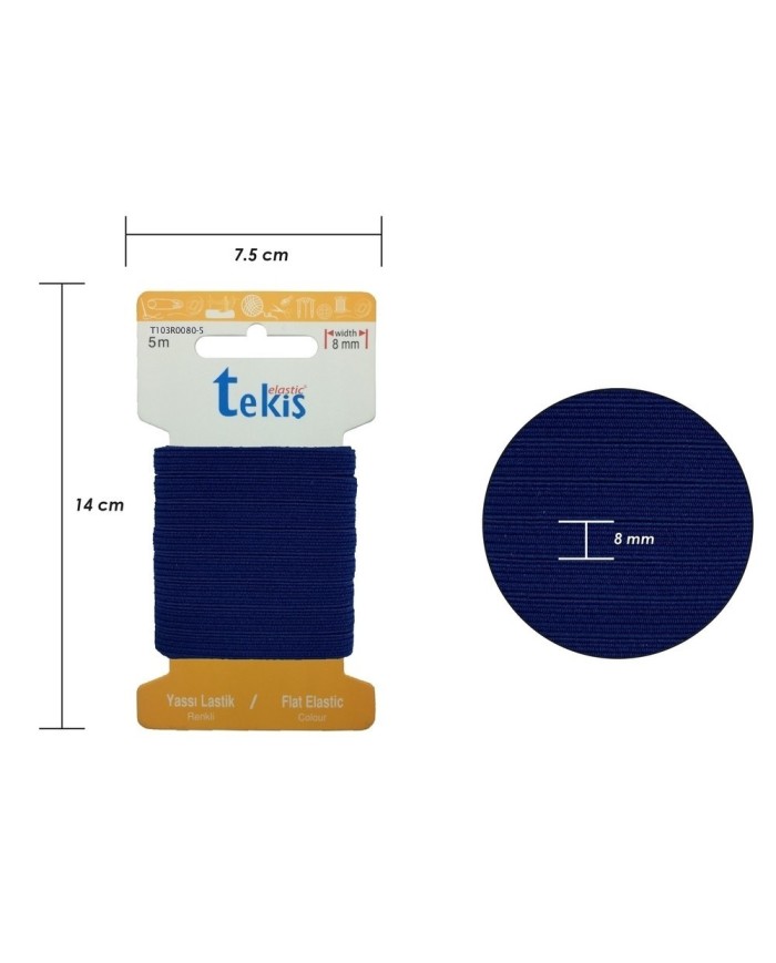 30mm Lacivert Dokuma Lastik - 3 Metre