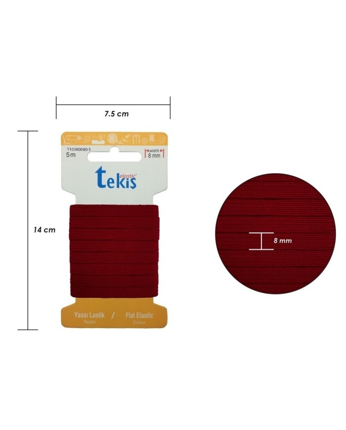 30mm Bordo Dokuma Lastik - 10 Metre