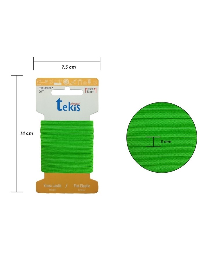 30mm Neon Yeşil Dokuma Lastik - 10 Metre