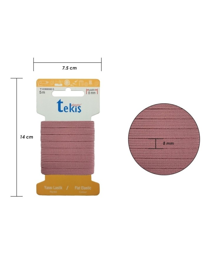 40mm Gül Kurusu Dokuma Lastik - 3 Metre