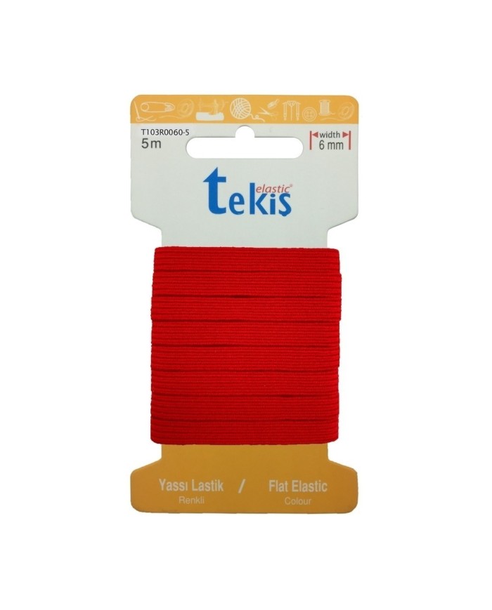 50mm Kırmızı Dokuma Lastik - 3 Metre