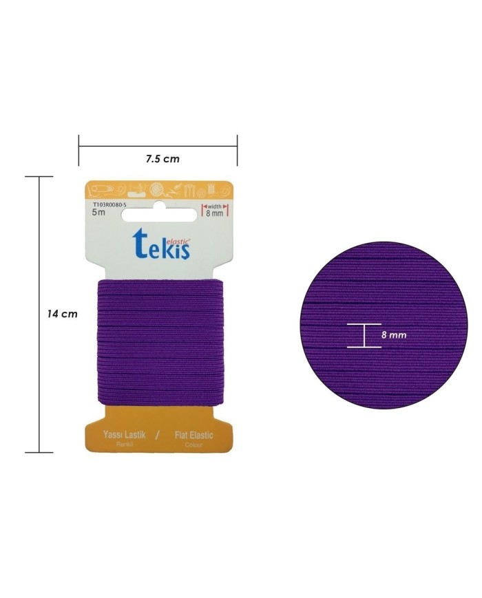 50mm Mor Dokuma Lastik - 10 Metre