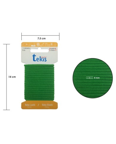 4mm Yeşil Bebe Lastik - 20 Metre
