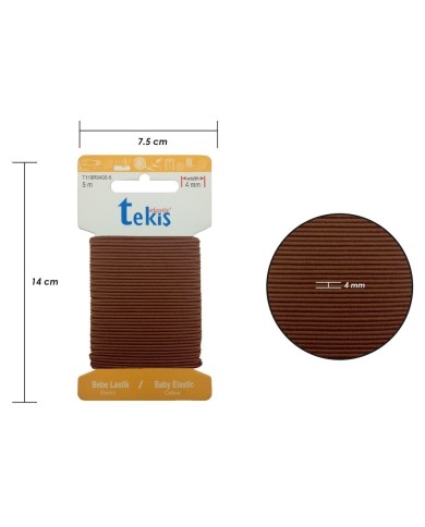 4mm Kahve Bebe Lastik - 20 Metre