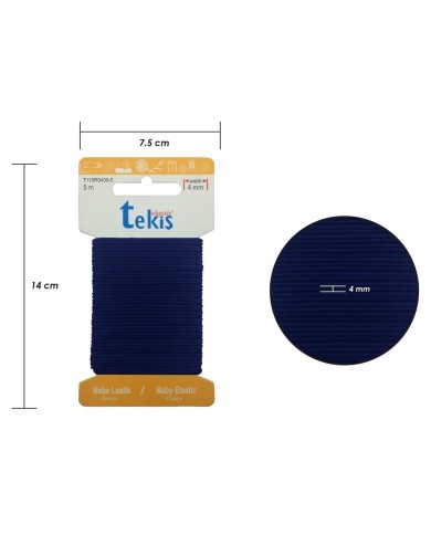 4mm Lacivert Lastik - 20 Metre