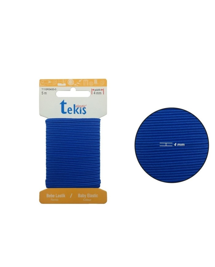 4mm Koyu Mavi Bebe Lastik - 50 Metre