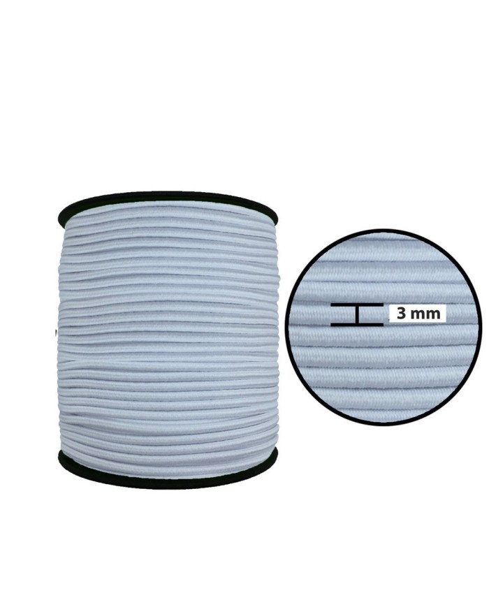 3 mm Yuvarlak Lastik-5 Metre Beyaz Yuvarlak Lastik