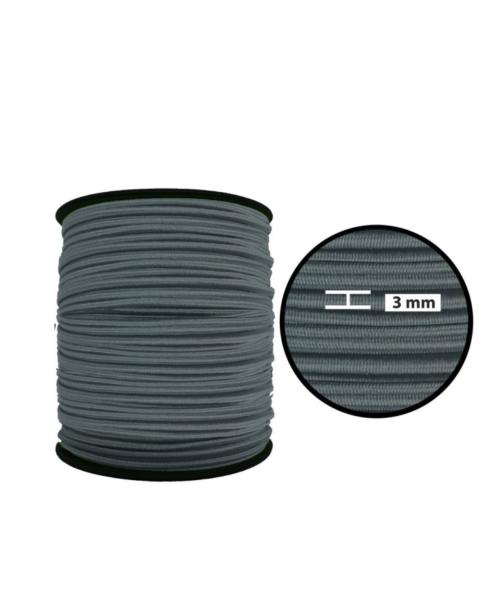 3 mm Yuvarlak Lastik-5 Metre Gri Yuvarlak Lastik