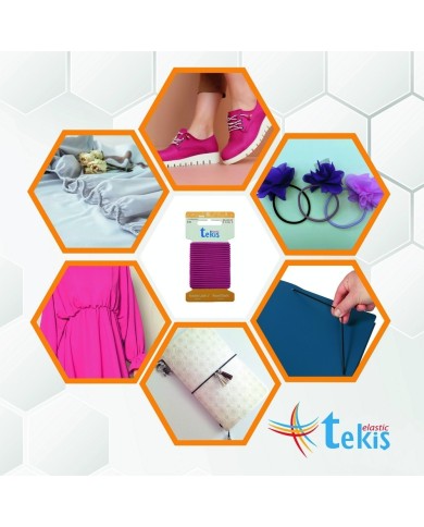 3 mm Yuvarlak Lastik-5 Metre Mor Yuvarlak Lastik