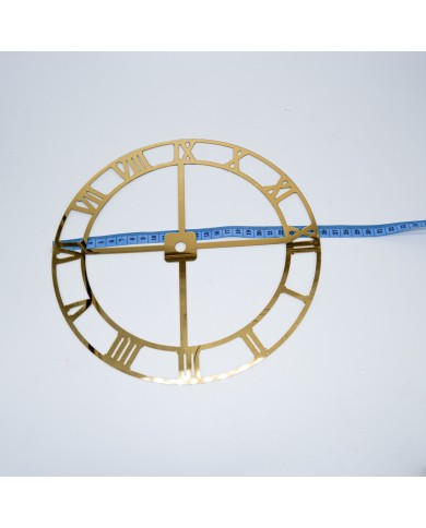 25 Cm Çift Çember Roma Rakam Ahşap üzeri varak kaplama Saat