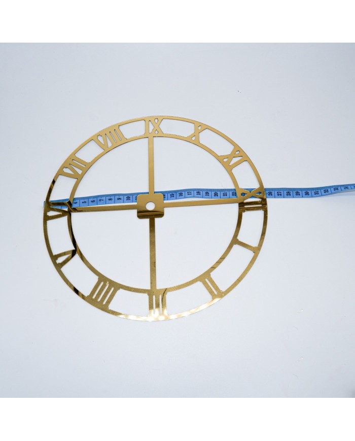 25 Cm Çift Çember Roma Rakam Ahşap üzeri varak kaplama Saat